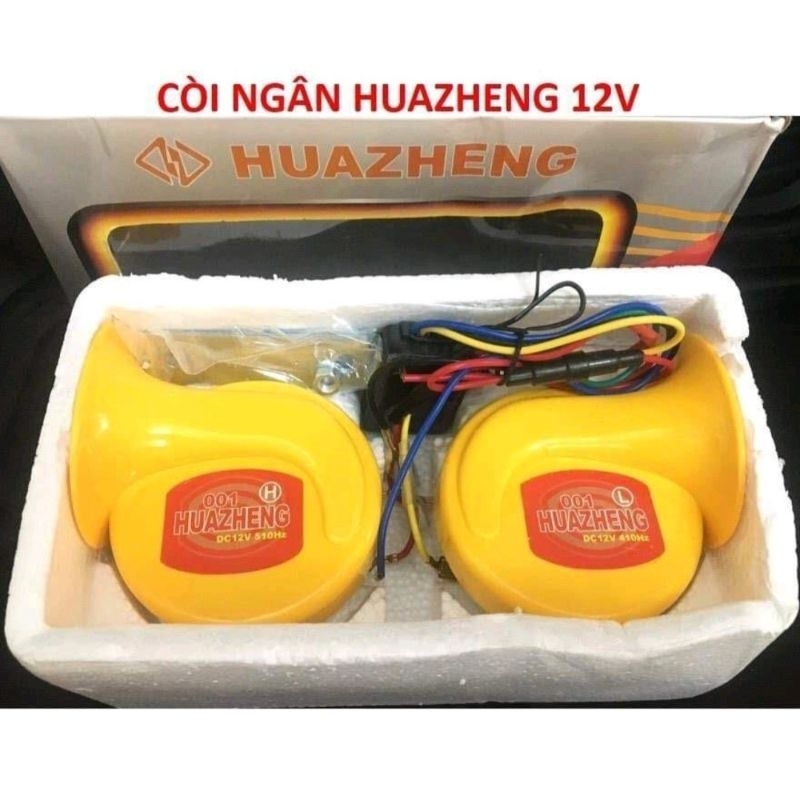 Còi ngân ô tô, xe máy HUAZHENG 12v,24v. Còi ngân 6 tiếng