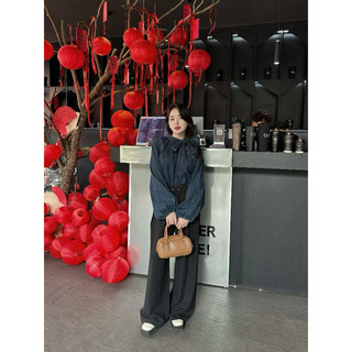 Áo Sơ Mi Jean Denim Phối Nơ QCCC