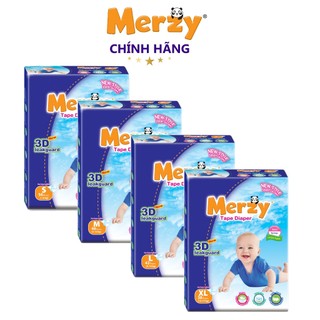 Tã dán trẻ em merzy cao cấp siêu thấm hút size s56/m48/l42/xl38 miếng