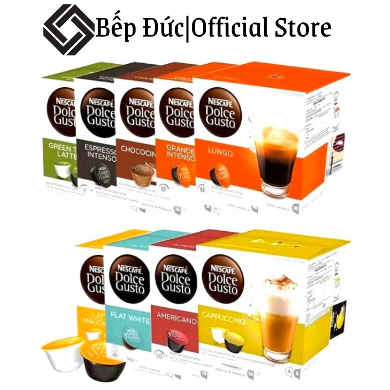 Viên Nén Nescafe Dolce Gusto, Viên Nén Cafe Dolce Gusto, Hộp 12 Viên, Nhiều Vị, BH 12 Tháng