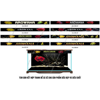 Tem dán viền hồ cá rồng - trang trí bể cá -  tích hợp sẵn keo dễ dàng sử dụng