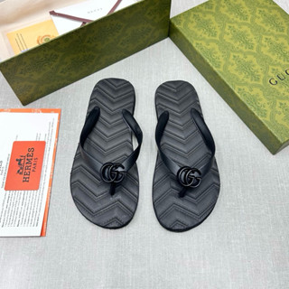 Dép tông nam nữ đế cao su ép xốp nổi hoạ tiết sọc gân quai tag logo chữ đơn giản đi biển DL86P