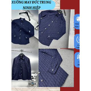 Áo sơ mi đì o họa tiết đì o in nổi cúc bấm
