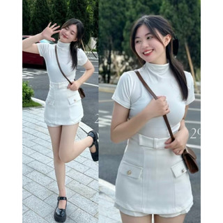Áo thun nữ cộc tay basic co dãn tôn dấng dễ mix đồ Jun Store 228 P0K10