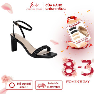 Giày Sandal Cao Gót Nữ Emily Đế Vuông 9 Phân Tôn Dáng Quai Dúm Trẻ Trung Thanh Lịch - EE4M