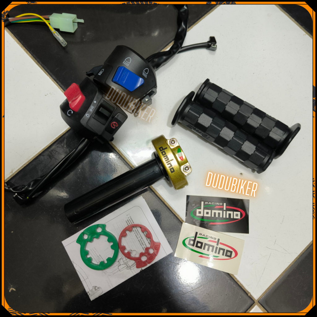 Bộ cùm tăng tốc DOMINO kèm cùm công tắc FZ-V2 tặng kèm bao tay DAYTONA