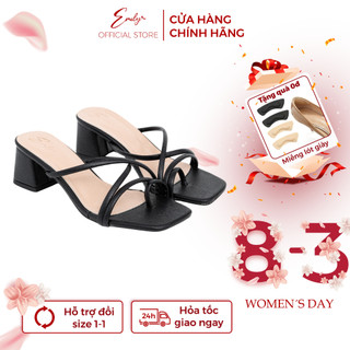 Guốc Cao Gót Emily Dép Xỏ Ngón Dây Mảnh Gót Trụ 5 Phân Phong Cách Trẻ Trung Thanh Lịch - EE8M