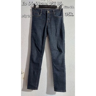 Quần jean eo 66-68cm, dài 86cm, eo 62-64cm và eo 64-68cm.