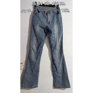 Quần jean eo 66-68cm, dài 86cm, eo 62-64cm và eo 64-68cm.