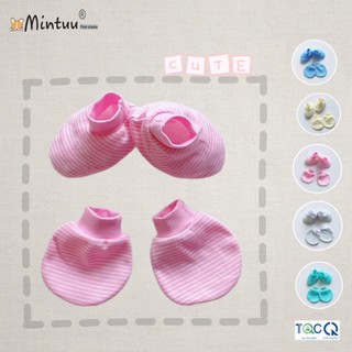 Bao tay chân sơ sinh, bao tay chân bo sọc Mintuu - 3191