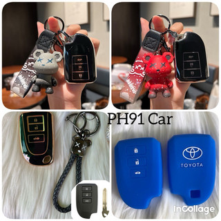Bao da / Ốp Chìa Khoá Thông Minh Smartkey Toyota Vios Yaris 3nút