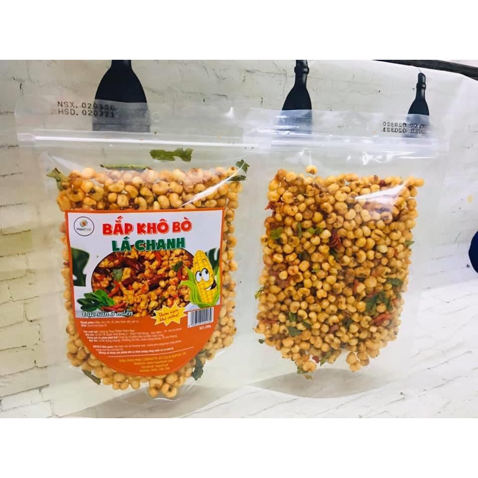 Bắp khô bò lá chanh HAPUFOOD 200g - thơm ngon, đậm vị