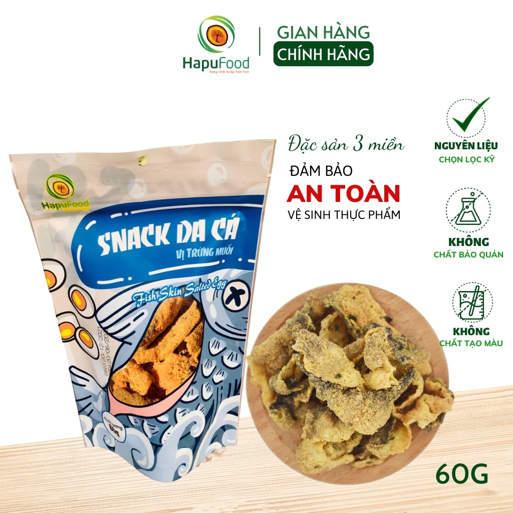 Snack da cá vị trứng muối HAPUFOOD 60g - thơm ngon