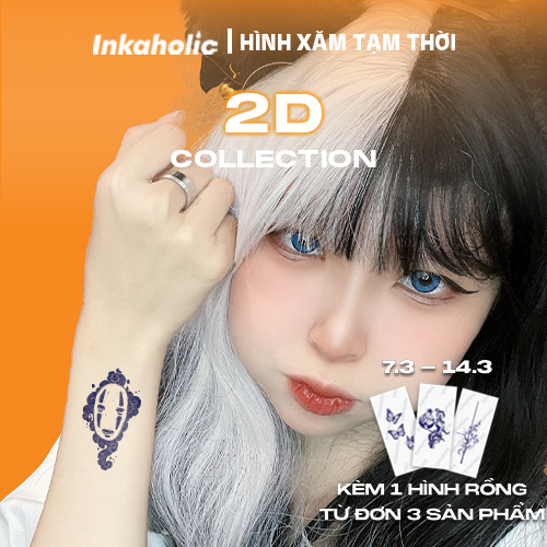 [2D COLLECTION] Hình xăm dán tạm thời Inkaholic Y HỆT xăm thật trong 15 ngày, chống nước