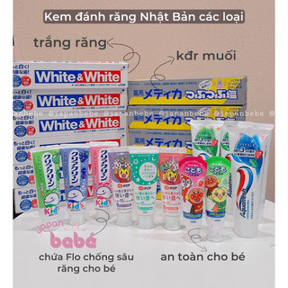 kem đánh răng cho bé Lion/Sunstar/Kao nuốt được ( hàng nội địa Nhật)