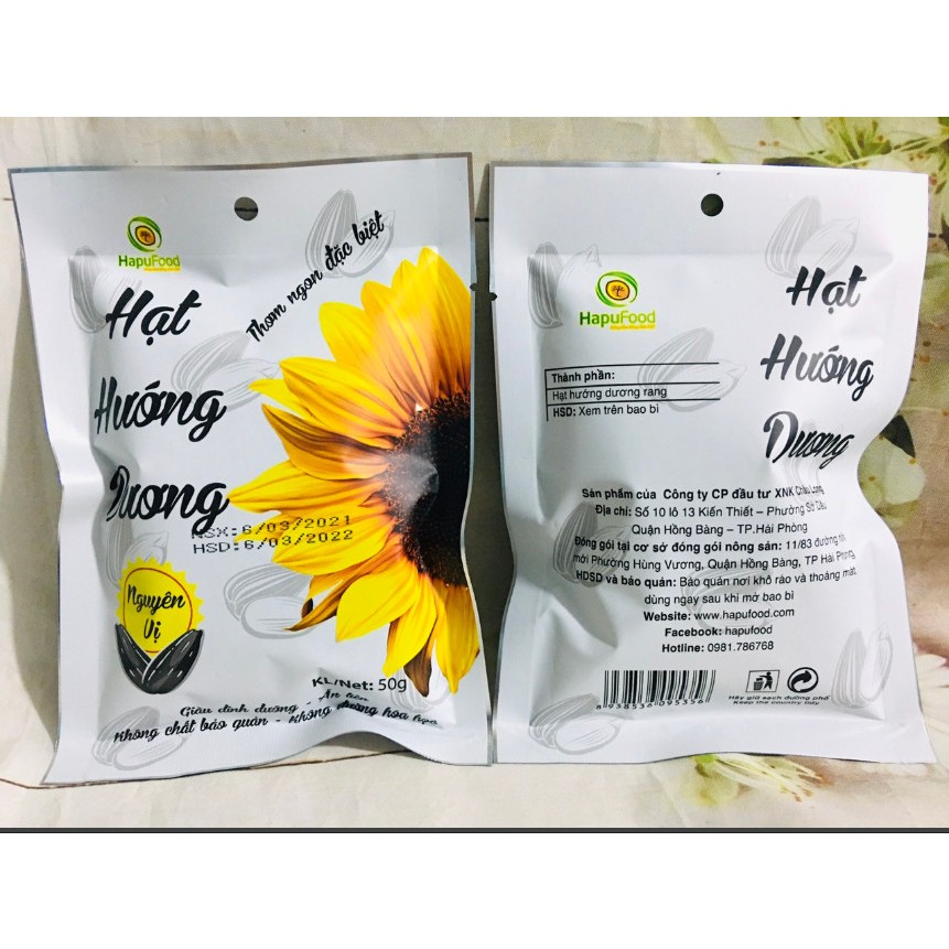 Hướng dương nguyên vị HAPUFOOD 50g - thơm ngon