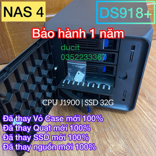Nas 4 bay J1900 CPU 4 core 2.0Ghz, Xpenology DS918+ DSM 7.2(Vỏ Case New full box, có nắp chắn bụi)