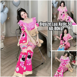  Pijama lụa xước - Đồ ngủ nữ mặc nhà tay ngắn quần dài cổ vuông hoạ tiết sang chảnh in 2 mặt