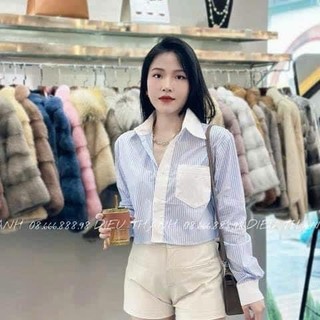 Áo so mi tay dài sọc kẻ fom dáng trẻ trung nữ tính hottren un2972