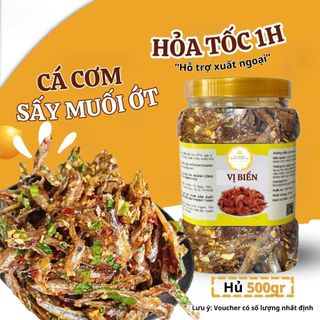 1kg cá cơm sấy muối ớt vị biển hải sản ăn vặt kèm với cơm nóng
