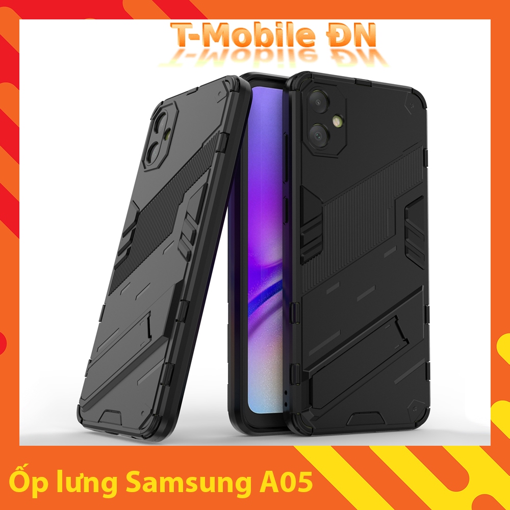 Ốp lưng Samsung A05, Ốp chống sốc Iron Man PUNK cao cấp kèm giá đỡ cho Samsung A05