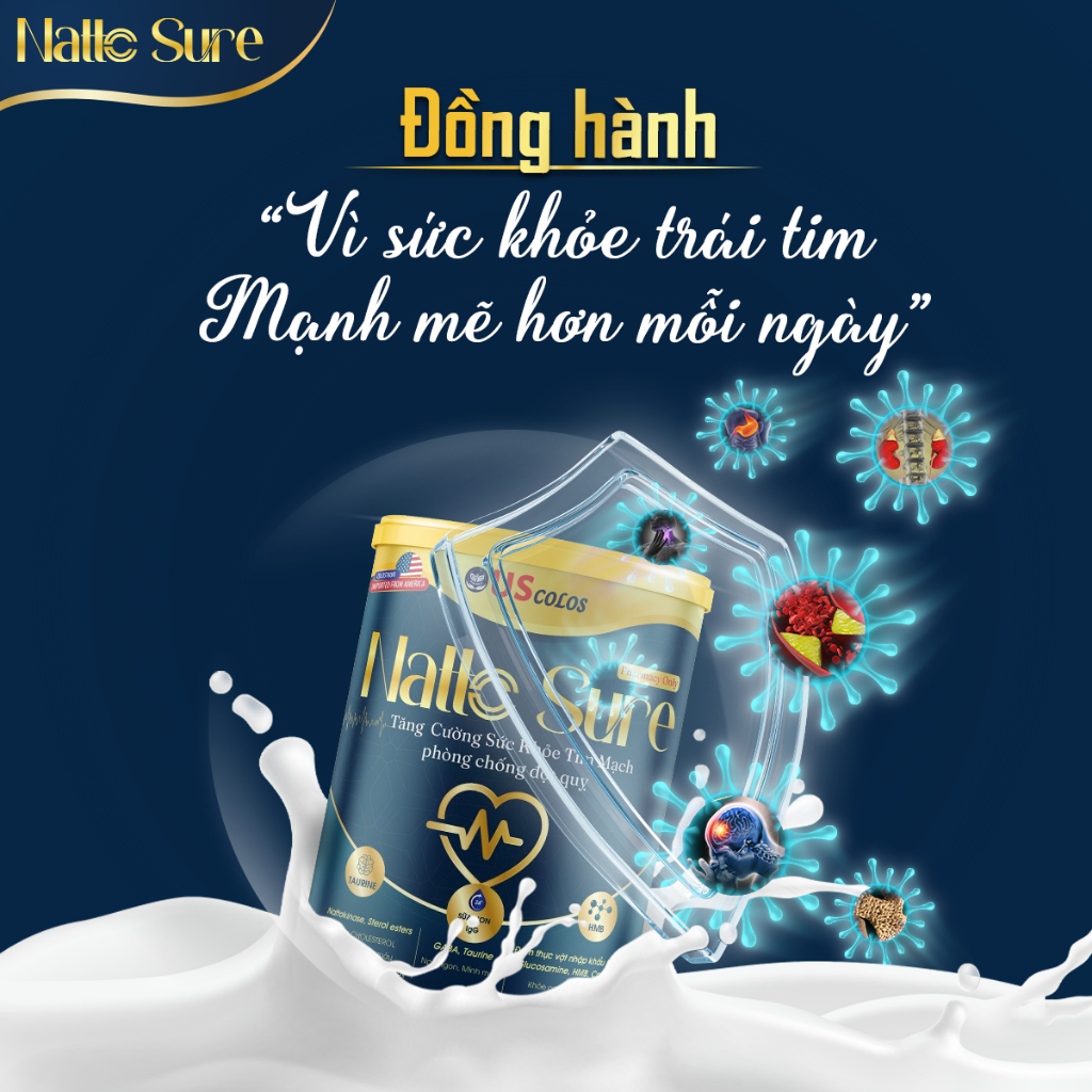 Sữa Non Natto Sure - Tăng Cường Sức Khoẻ Tim Mạch - Phòng Chống Đột Quỵ