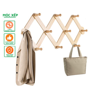 💥miễn ship💥 móc treo quần áo 10 núm gỗ tự nhiên