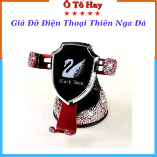Giá đỡ điện thoại trên xe hơi hình thiên nga đính đá cao cấp - kẹp điện thoại trên ô tô , giá đỡ xe hơi