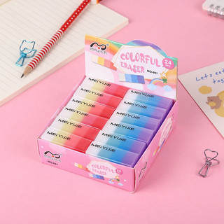 Lốc 24 cục gôm tẩy bút chì 7 sắc cầu vồng