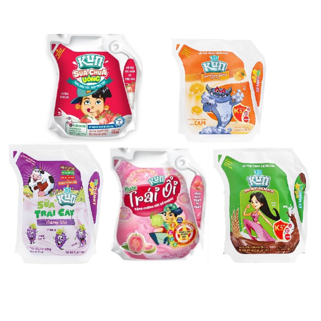 Thùng 24 Bịch sữa Kun 110ml