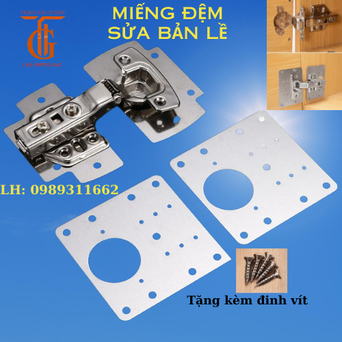 Miếng đệm sữa bản lề cửa tủ inox ,tấm thép sữa bản lề tủ
