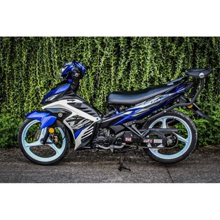Tem dán xe Exciter 135 . Mẫu tem Lc 3 lớp bóng xanh trắng không bay màu