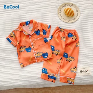 Bộ Pijama Lụa Cộc Tay Cho Bé Từ 6-27kg