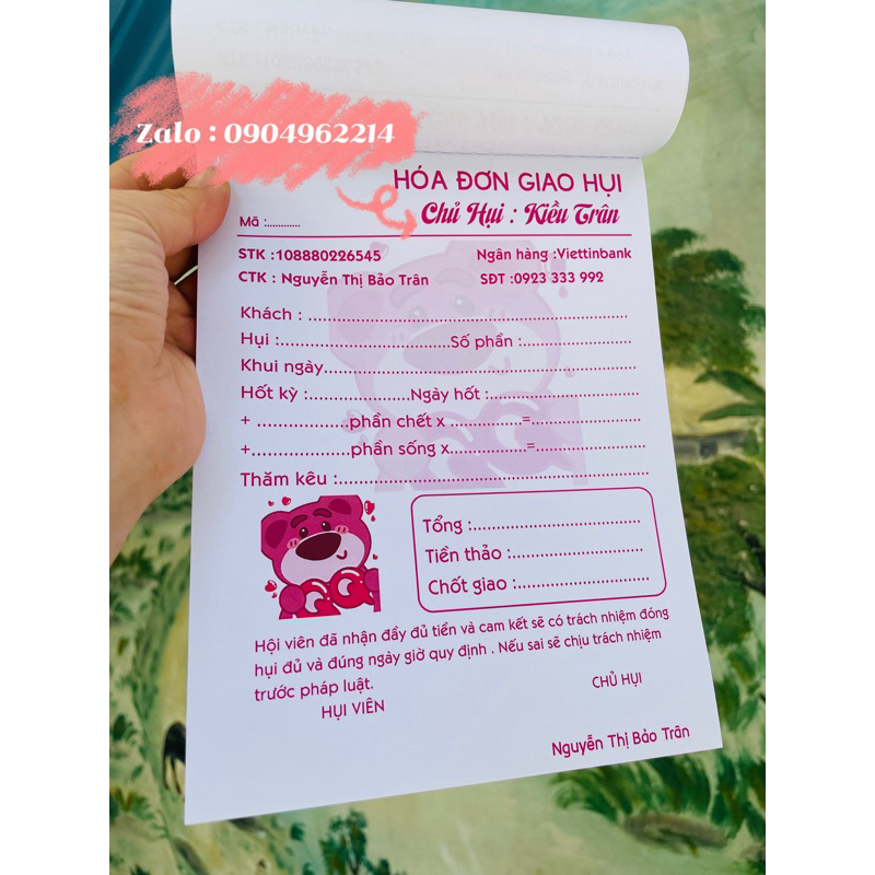 combo 2c giao hụi in tên shop