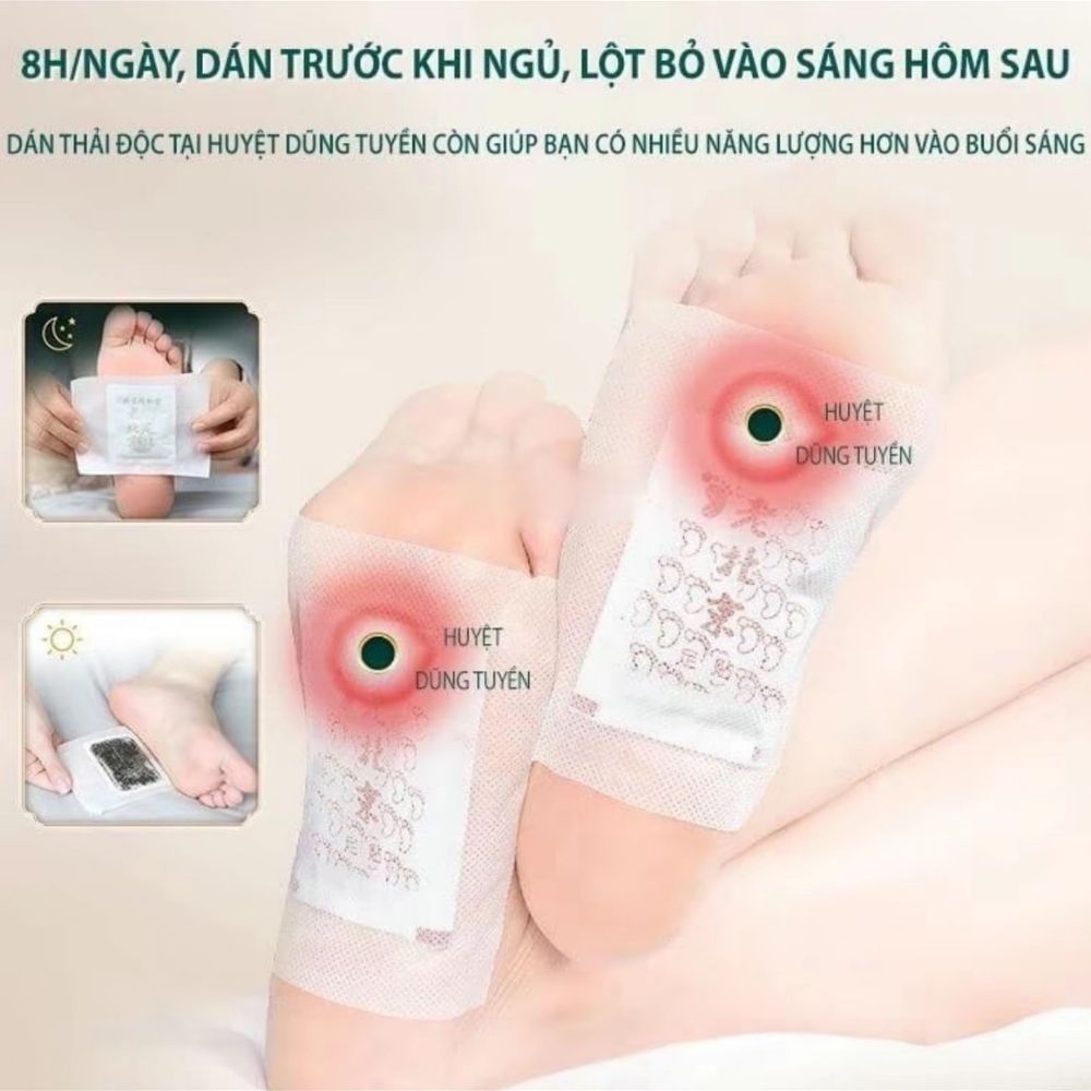 Miếng Dán Chân Thải Độc Tấm Thị Miếng Dán Chân Gừng Giúp Ngủ Ngon Giảm Nhức Mỏi Thanh Lọc Cơ Thể
