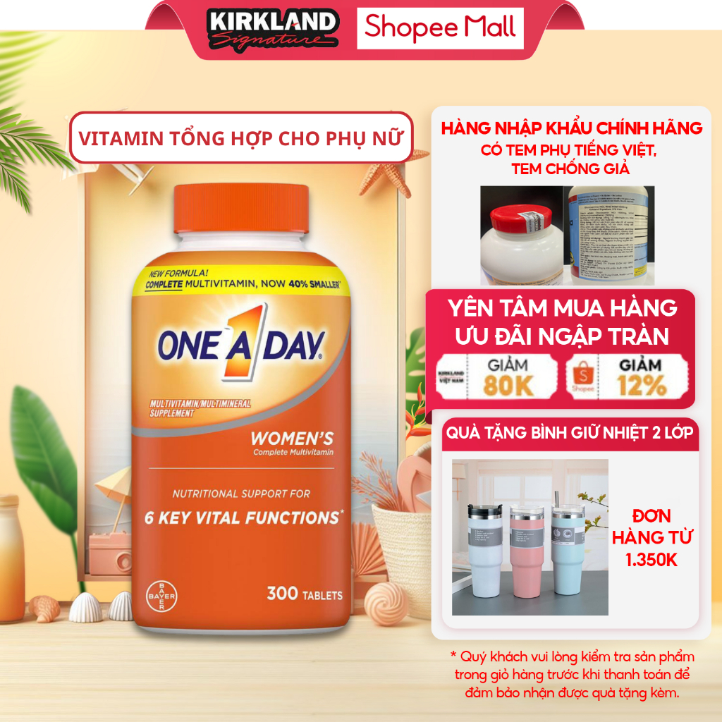 Viên uống bổ sung vitamin cho phụ nữ One a day women 300 viên của Mỹ