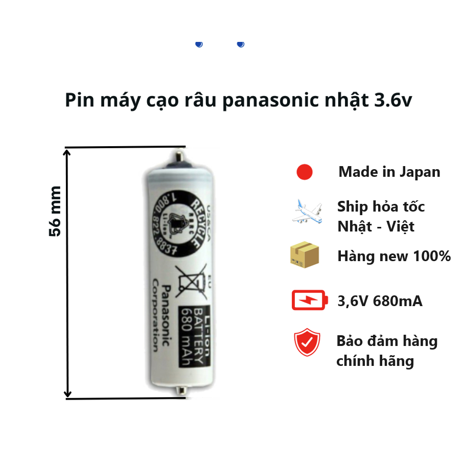 Pin máy cạo râu Panasonic, ESLV9XL2507 pin sạc máy cạo râu, pin máy cắt tóc, v v , 3.6V 680mAh