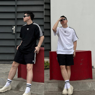 Áo thun Adidas nam nữ Basic 100% Cotton T13 viền phối 3 sọc form chuẩn i hình DEGO