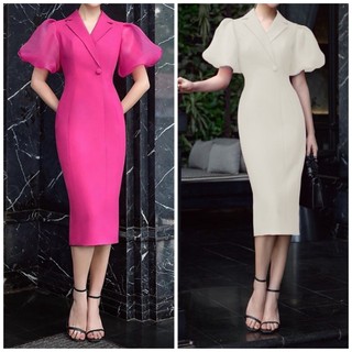 Đầm bút chì t3d puff sleeve