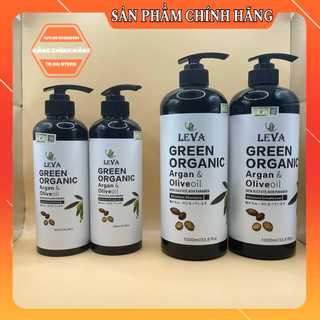  Cặp dầu gội xả LEVA GREEN ORGANIC 1000ml  CHÍNH HÃNG  Phục Hồi Ngăn Tóc Gãy Rụng  Siêu Mềm Mượt Tóc 