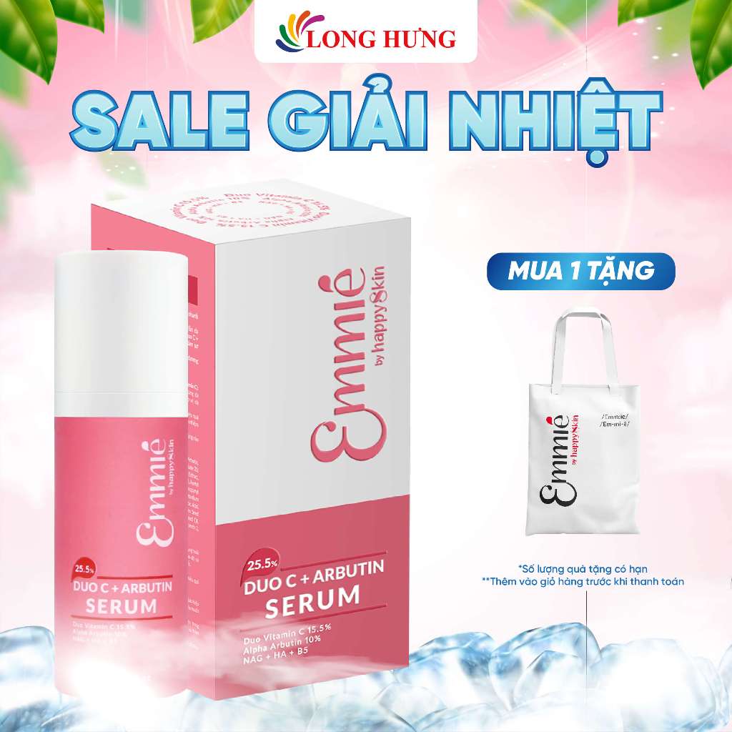 Tinh chất làm mờ đốm nâu, thâm nám Emmié Duo C + Arbutin 25.5% Serum (30ml)