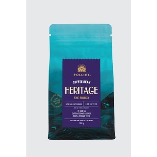  CÀ PHÊ HẠT HERITAGE #FOLLIET  100%Robusta  - Túi zip 250gr - Có hỗ trợ xay thành bột pha phin  pha máy 