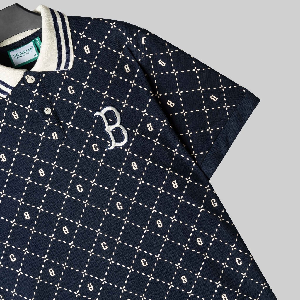 Áo Polo The Bad God Cao Cấp - Áo Polo Logo Thêu Chữ B In Full Toàn Thân Năng Động Cá Tính