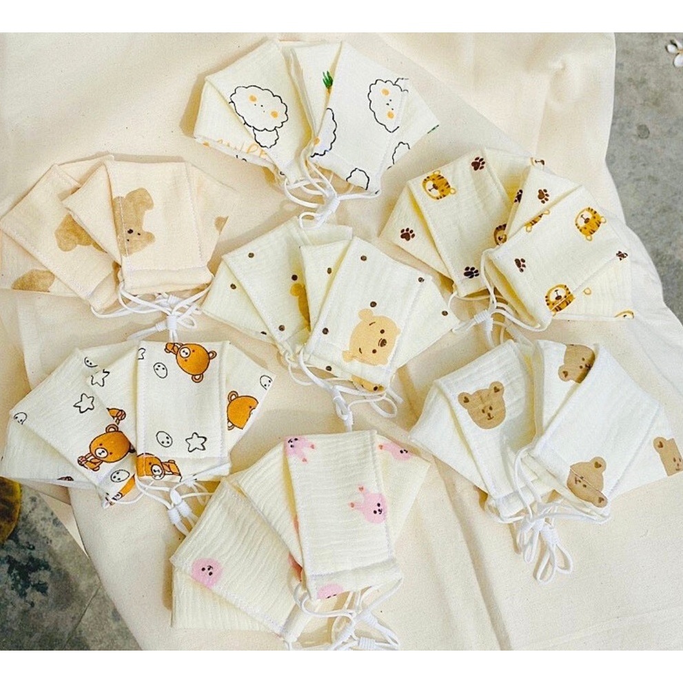 Khẩu trang xô MUSLIN cho bé các LOẠI đa dạng, chọn lựa