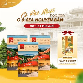 Combo 3 Hộp Cà Phê Muối Chuẩn Vị Huế,Cà Phê Hòa Tan Loại Đặc Biệt Thơm Ngon Tiện Lợi - C& Sea, Le Plateau Coffee