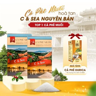 Combo 2 hộp Cà Phê Muối Chuẩn Vị Huế, Cà Phê Hòa Tan Loại Đặc Biệt Thơm Ngon Tiện Lợi - C& Sea, Le Plateau Coffee
