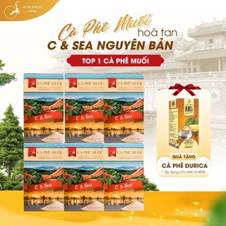 Combo 6 hộp Cà Phê Muối Chuẩn Vị Huế,Cà Phê Hòa Tan Loại Đặc Biệt Thơm Ngon Tiện Lợi - C& Sea, Le Plateau Coffee