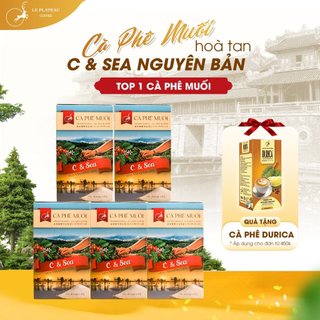 Combo 5 Hộp Cà Phê Muối Chuẩn Vị Huế,Cà Phê Hòa Tan Loại Đặc Biệt Thơm Ngon Tiện Lợi - C& Sea, Le Plateau Coffee