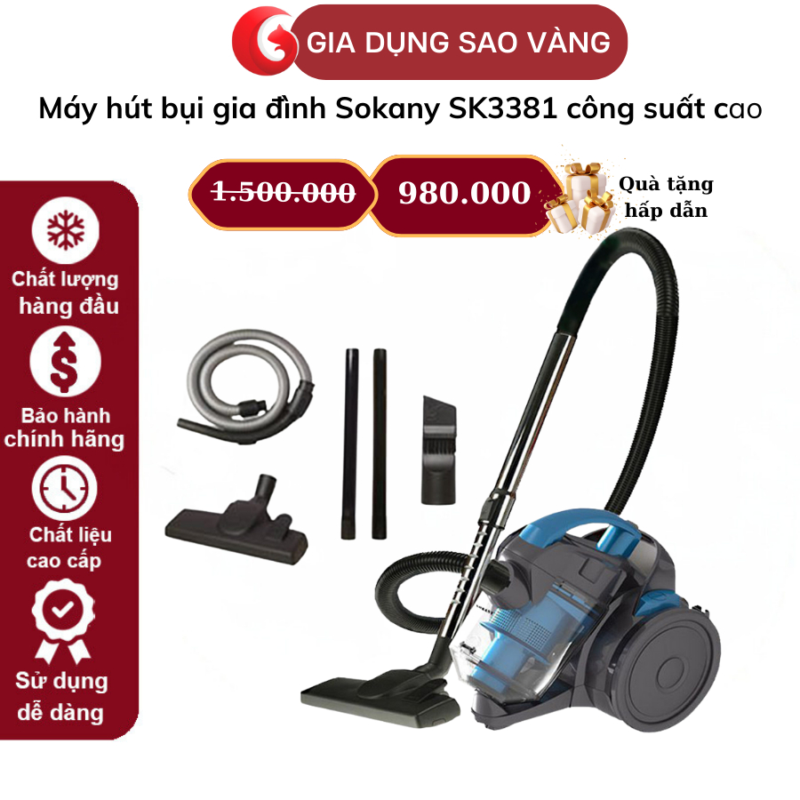 Máy hút bụi gia đình Sokany SK3381 công suất lớn 2000W