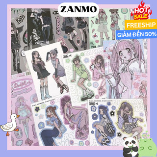 Zanmo tấm hình dán sticker cô gái domiworld phong cách y2k bằng laser